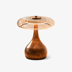 Lampe de table bois noyer verre ambré LED 3 couleurs — FLORENCE | Atelier Norell