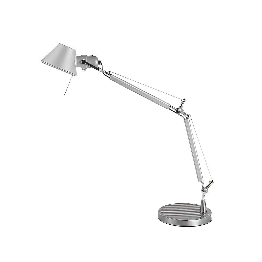 Lampe de table chromée design épuré hauteur ajustable bureau salon contemporain — Vue 10 | Atelier Norell