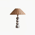 Lampe de table rotin naturel grand abat-jour bohème artisanal salon salle à manger — Vue 19 | Atelier Norell