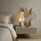 Lampe de table albâtre naturel rechargeable USB design luxe minéral salon chambre — Vue 6 | Atelier Norell
