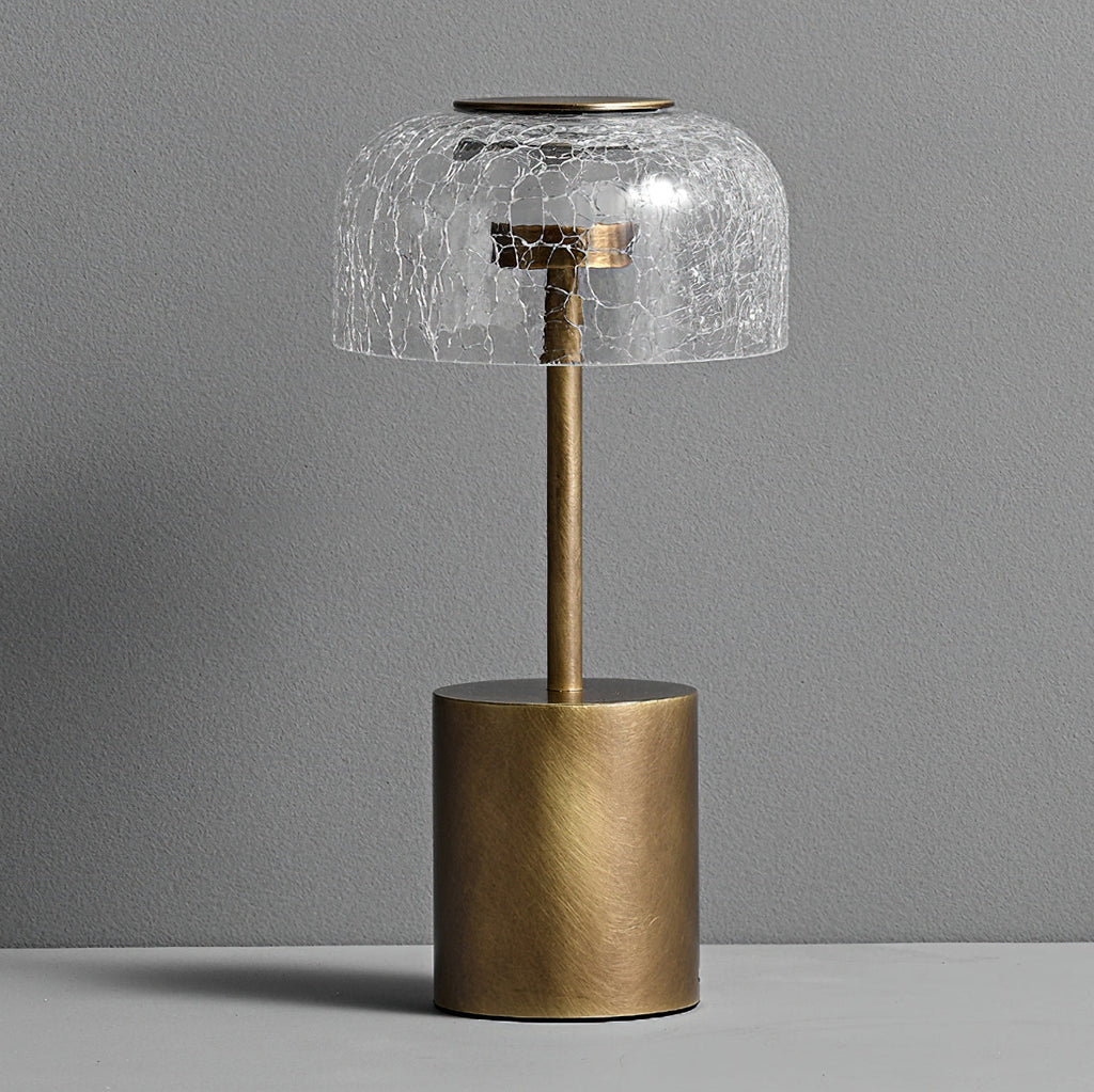 Lampe de table rechargeable verre craquelé bronze design vintage ambiance chaleureuse — Vue 20 | Atelier Norell