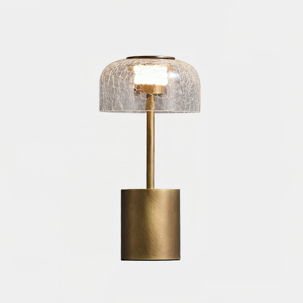 Lampe de table rechargeable verre craquelé bronze design vintage ambiance chaleureuse — Vue 18 | Atelier Norell