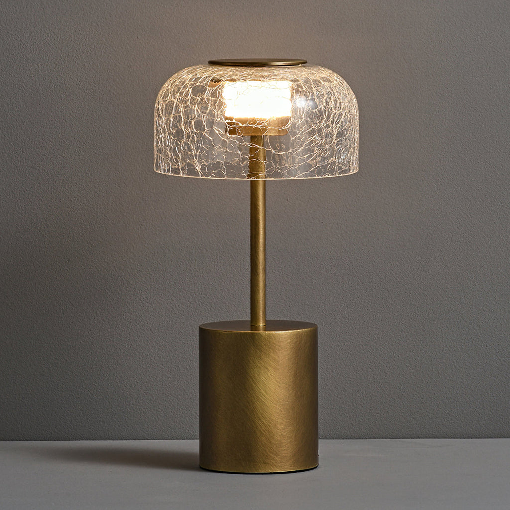 Lampe de table rechargeable verre craquelé bronze design vintage ambiance chaleureuse — Vue 21 | Atelier Norell