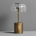 Lampe de table rechargeable verre craquelé bronze design vintage ambiance chaleureuse — Vue 22 | Atelier Norell