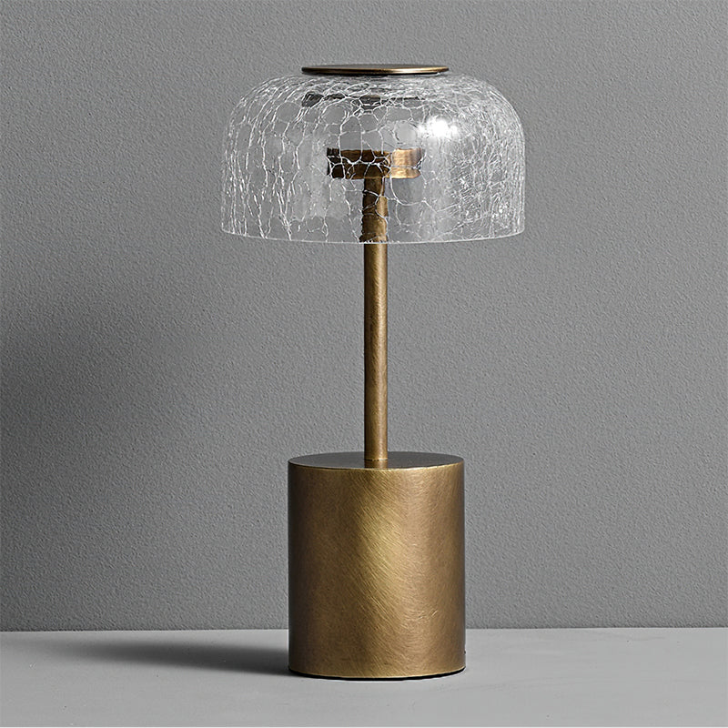 Lampe de table rechargeable verre craquelé bronze design vintage ambiance chaleureuse — Vue 22 | Atelier Norell