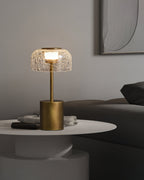Lampe de table rechargeable verre craquelé bronze design vintage ambiance chaleureuse — Vue 6 | Atelier Norell