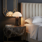 Lampe de table marbre et tissu design danois contemporain chevet salon élégant — Vue 3 | Atelier Norell