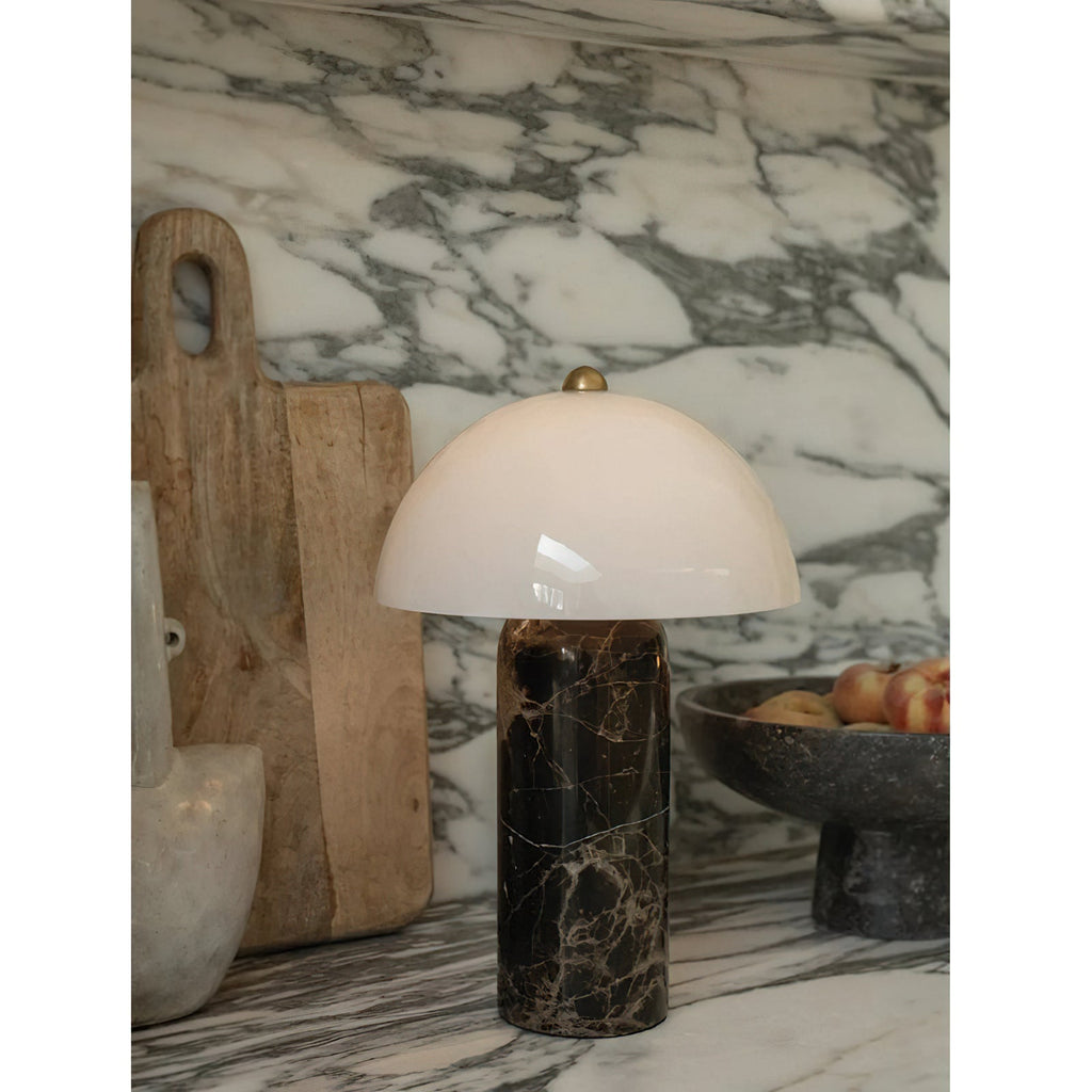 Lampe de table marbre et tissu design danois contemporain chevet salon élégant — Vue 6 | Atelier Norell