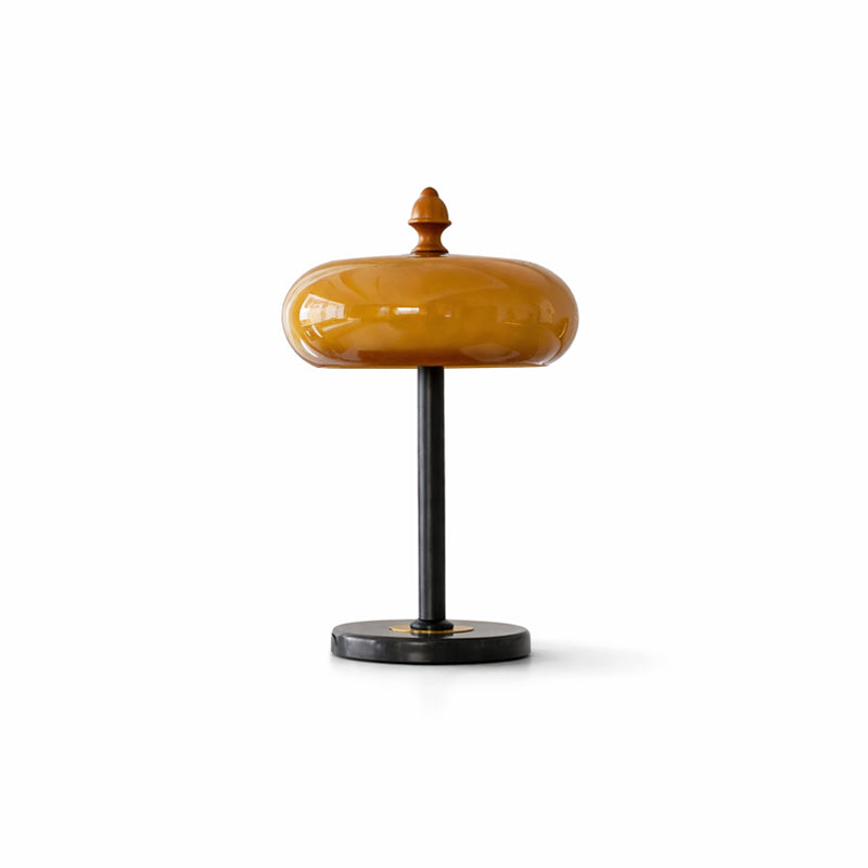 Lampe de table métal noir cuir caramel design contemporain industriel salon bureau — Vue 14 | Atelier Norell