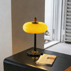 Lampe de table métal noir cuir caramel design contemporain industriel salon bureau — Vue 5 | Atelier Norell