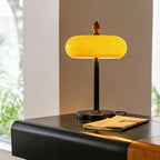 Lampe de table métal noir cuir caramel design contemporain industriel salon bureau — Vue 9 | Atelier Norell