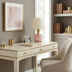 Lampe de table céramique rose et blanc design contemporain doux chambre salon chevet — Vue 3 | Atelier Norell