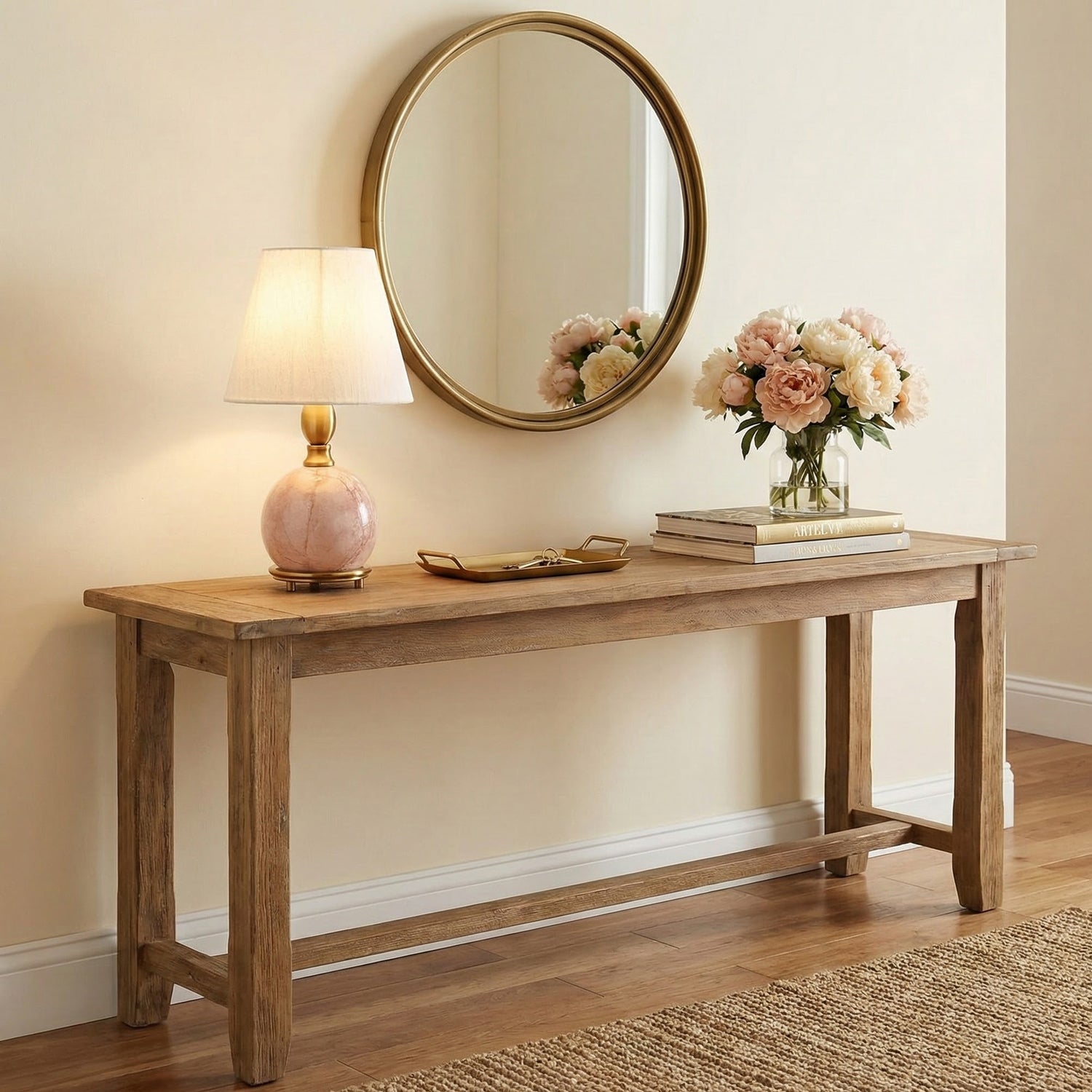 Lampe de table céramique rose et blanc design contemporain doux chambre salon chevet — Vue 1 | Atelier Norell