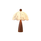 Lampe de table bois noyer abat-jour tissu blanc design scandinave naturel salon chambre — Vue 11 | Atelier Norell