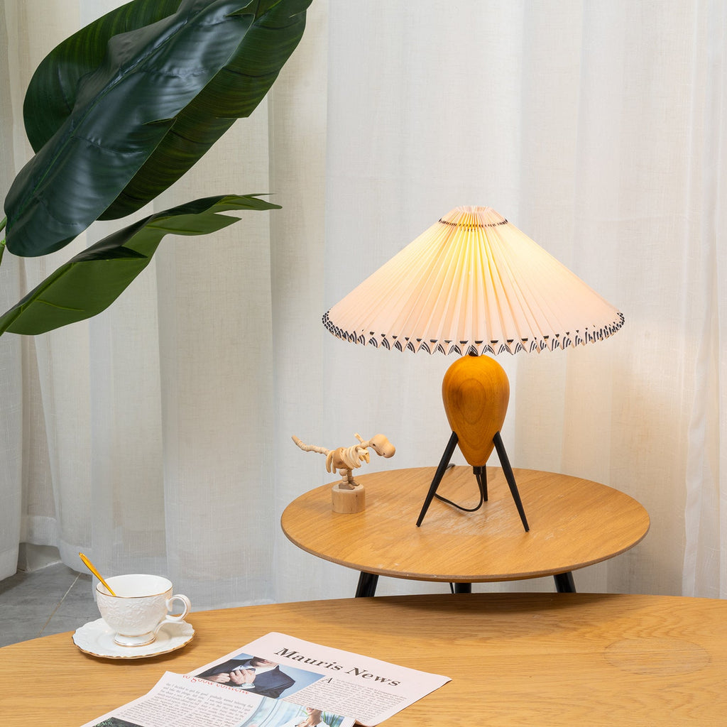 Lampe de table métal noir marron abat-jour design asiatique contemporain salon chambre — Vue 2 | Atelier Norell