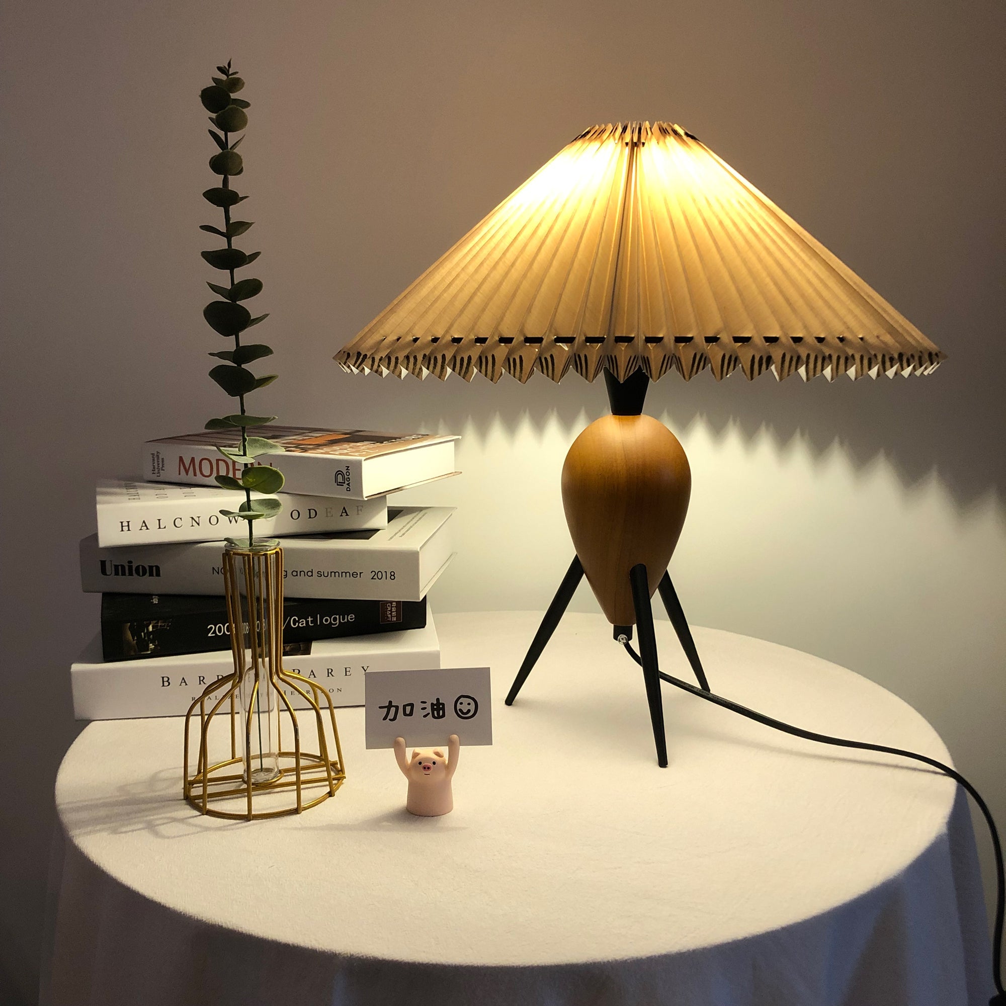 Lampe de table métal noir marron abat-jour design asiatique contemporain salon chambre — Vue 13 | Atelier Norell