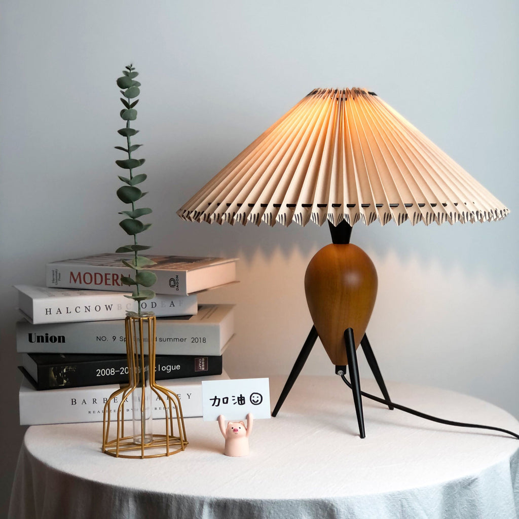 Lampe de table métal noir marron abat-jour design asiatique contemporain salon chambre — Vue 10 | Atelier Norell