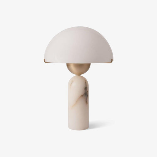 Lampe de table albâtre naturel et marbre doré design luxe — VERONA | Atelier Norell