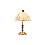 Lampe de table bois noyer abat-jour tissu blanc design scandinave naturel salon chambre — Vue 9 | Atelier Norell