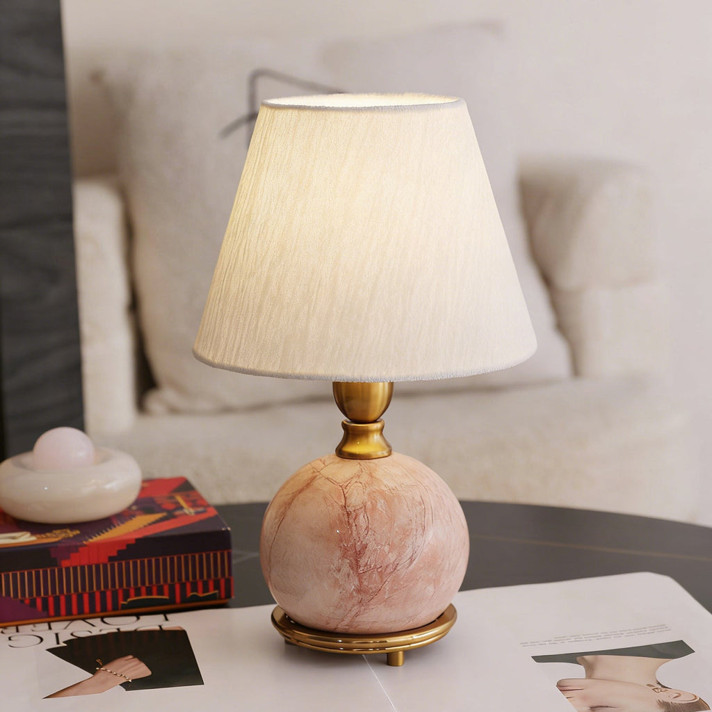 Lampe de table céramique rose et blanc design contemporain chambre salon chevet — Vue 5 | Atelier Norell