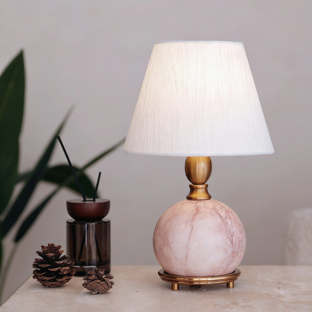 Lampe de table céramique rose et blanc design contemporain chambre salon chevet — Vue 8 | Atelier Norell