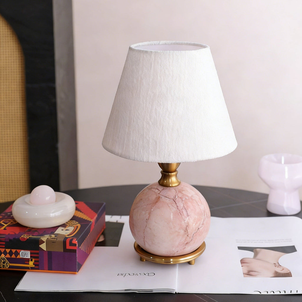 Lampe de table céramique rose et blanc design contemporain chambre salon chevet — Vue 9 | Atelier Norell