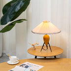 Lampe de table métal noir marron abat-jour design asiatique contemporain salon chambre — Vue 2 | Atelier Norell