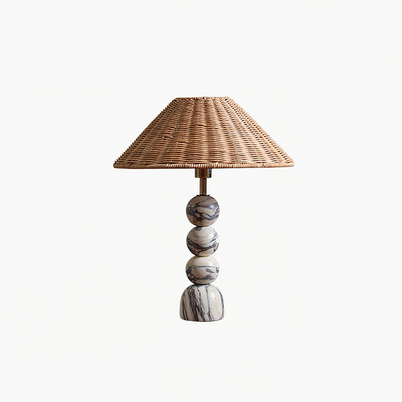 Lampe de table rotin naturel grand abat-jour bohème salon salle à manger — Vue 19 | Atelier Norell