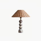 Lampe de table rotin naturel grand abat-jour bohème salon salle à manger — Vue 19 | Atelier Norell