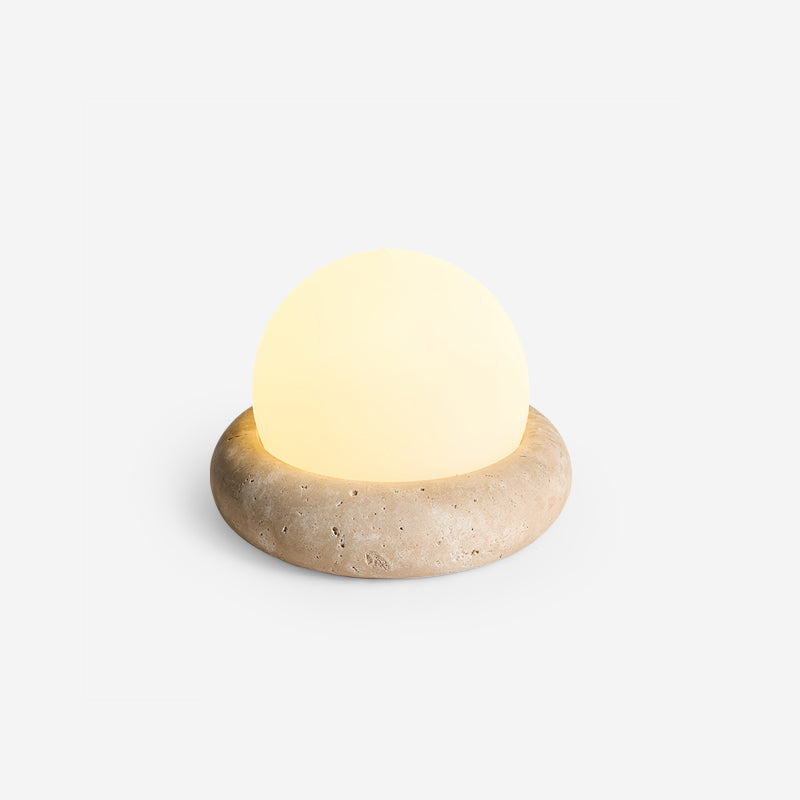 Lampe de table travertin naturel rechargeable USB — ALTAIR | Atelier Norell
