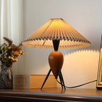 Lampe de table métal noir marron abat-jour design asiatique contemporain salon chambre — Vue 6 | Atelier Norell
